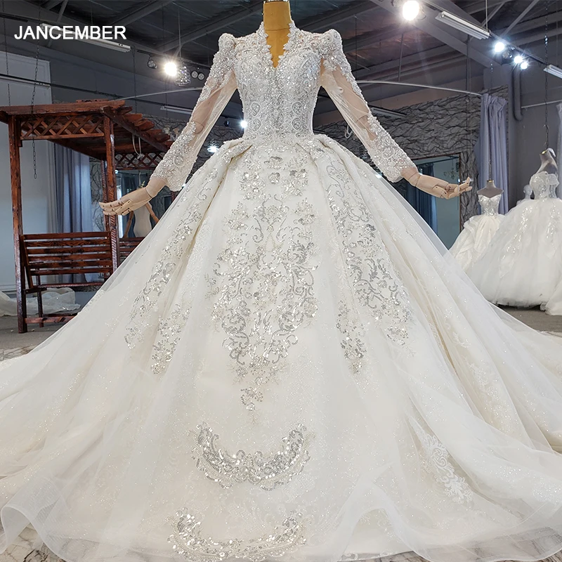 HTL2176 Luxury Elegant Long Sleeve Wedding Dress Bridal Wedding 2021 Silver Shiny Flowers Print Pearl Lace Vestido De Noiva
HTL2176 Luxury Elegant Long Sleeve Wedding Dress Bridal Wedding 2021 Silver Shiny Flowers Print Pearl Lace Vestido De Noiva