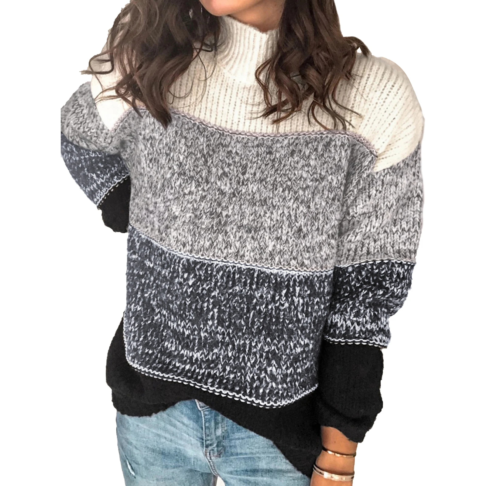 New Patchwork Turtleneck Sweaters Women Sweater Autumn Winter Long Sleeve Knitted Pullover Tops Female Plus Size Sweaters S-3XL
New Patchwork Turtleneck Sweaters Women Sweater Autumn Winter Long Sleeve Knitted Pullover Tops Female Plus Size Sweaters S-3XL