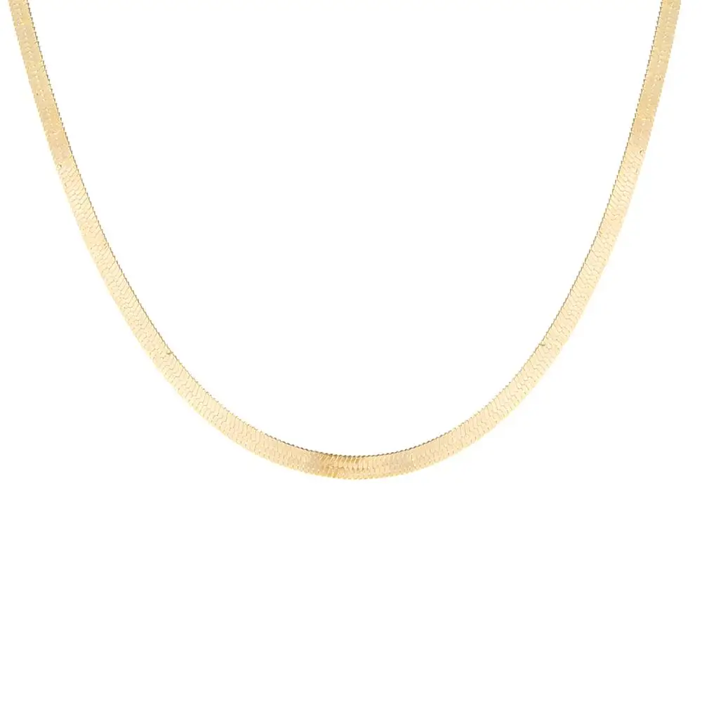Gold Blade chain Choker Necklace Women Sexy Flat snake chain Gift 
Gold Blade chain Choker Necklace Women Sexy Flat snake chain Gift