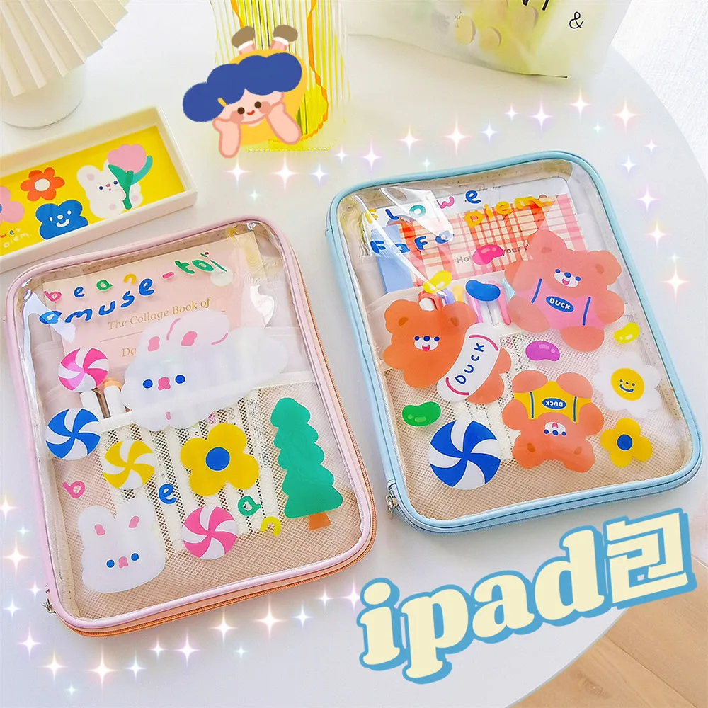 

PVC iPad Pouch Bag Cute Cartoon Korean Inner Bag for iPad Pro 11 10.5 10.2 10.9 Air 4 Case 2020 Tablet Sleeve Pouches Case