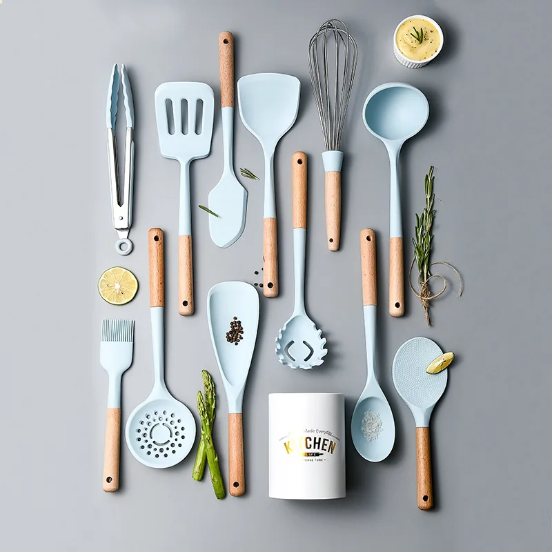 Top Quality COOKING TOOLS WOOD HANDEL Silicone Kitchenware Utensils Resistant Non-Stick Cooking Utensils Kitchen Accessories
Top Quality COOKING TOOLS WOOD HANDEL Silicone Kitchenware Utensils Resistant Non-Stick Cooking Utensils Kitchen Accessories