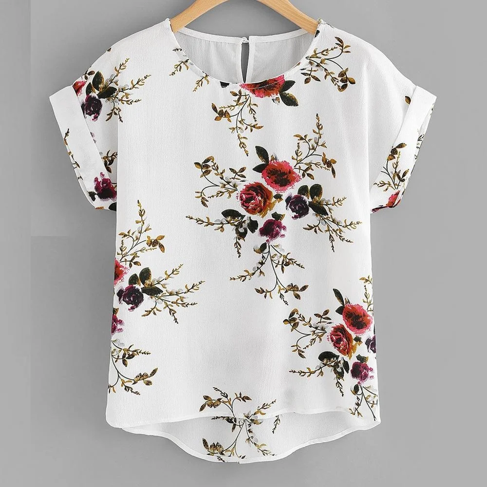 Summer Fashion Floral Print Blouse Pullover Ladies Tee Tops Female Women's Short Sleeve Shirt Clothing
Summer Fashion Floral Print Blouse Pullover Ladies Tee Tops Female Women's Short Sleeve Shirt Clothing