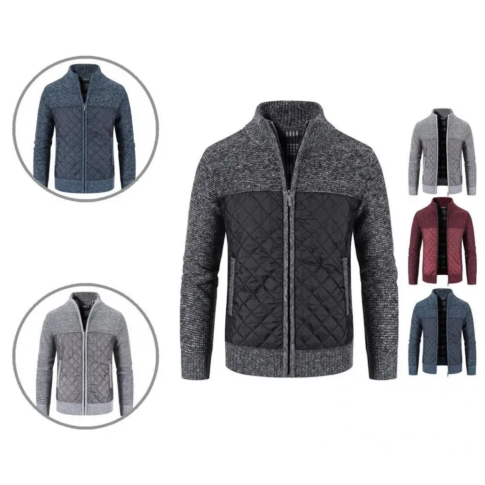 All-Match Simple Patchwork Stand Collar Male Jacket Autumn Winter Sweater Coat Ribbed Cuff Knitwear
All-Match Simple Patchwork Stand Collar Male Jacket Autumn Winter Sweater Coat Ribbed Cuff Knitwear