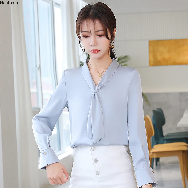 Satin Shirts Women's Blouses Casual Blouse Fashion Tops Long Sleeve Top Solid Pullover Spring/autumn New Shirt Houthion
Satin Shirts Women's Blouses Casual Blouse Fashion Tops Long Sleeve Top Solid Pullover Spring/autumn New Shirt Houthion