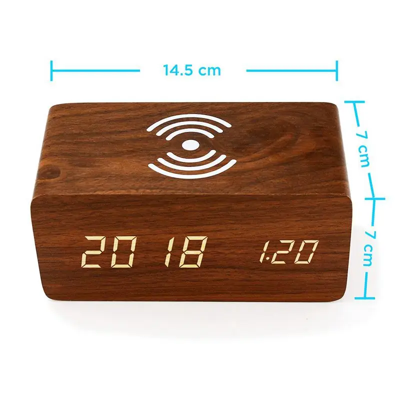 Alarm Clock With For Qi Wireless Charging Pad Compatible With For Iphone Samsung Wood Led Digital Clock Sound Control Function,
Alarm Clock With For Qi Wireless Charging Pad Compatible With For Iphone Samsung Wood Led Digital Clock Sound Control Function,