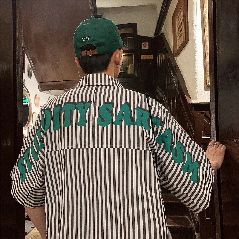 Men Back Letter Print Shirts For 2021 Fashion Trends Mens Hawaii Clothes Teens Summer Oversized Streetwear Casual Striped Shirt
Men Back Letter Print Shirts For 2021 Fashion Trends Mens Hawaii Clothes Teens Summer Oversized Streetwear Casual Striped Shirt