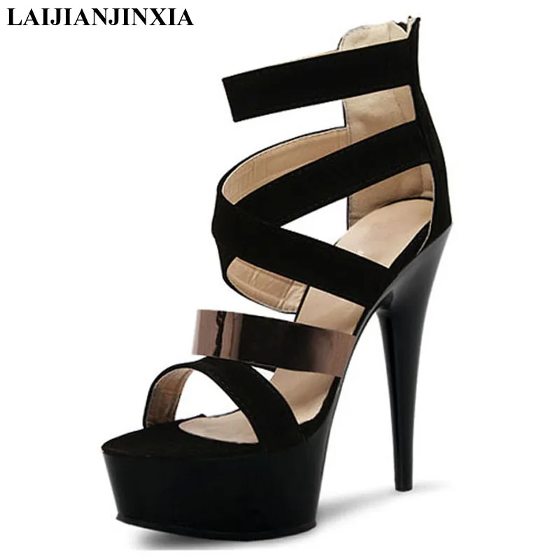 

LAIJIANJINXIA New Sexy 15CM High-Heeled Sandals Nightclub Dance Shoes Pole Dancing Shoes Model High Heels Women's Shoes