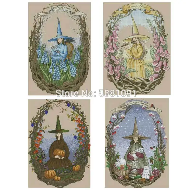 Four Seasons Witch patterns Counted Cross Stitch 11CT 14CT DIY Chinese Cross Stitch Kits Embroidery Needlework Sets home decor
Four Seasons Witch patterns Counted Cross Stitch 11CT 14CT DIY Chinese Cross Stitch Kits Embroidery Needlework Sets home decor