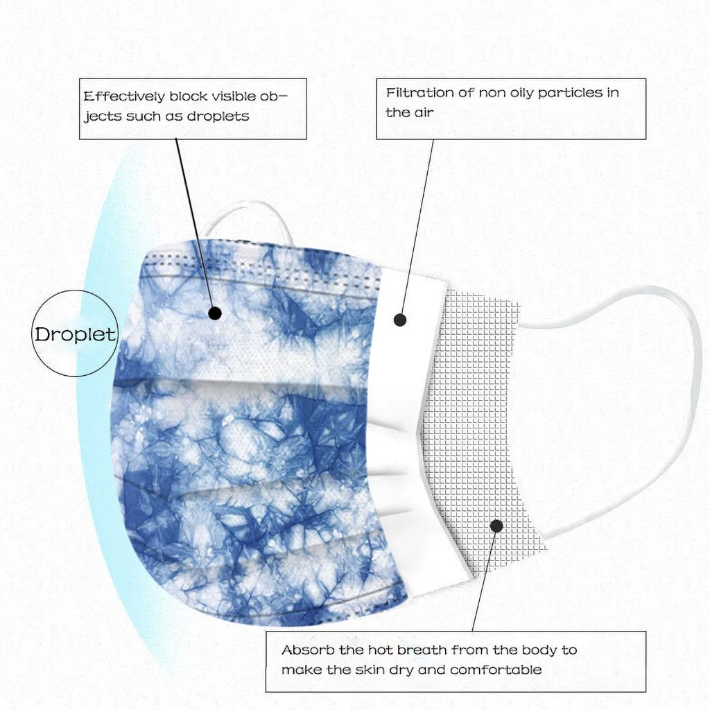 50PCS Adult Starry Sky Blue White Printed Mask Mouth-muffle Disposable Pattern Mask 3 Layer Ply Meltblown Cloth Filter Facemask 
50PCS Adult Starry Sky Blue White Printed Mask Mouth-muffle Disposable Pattern Mask 3 Layer Ply Meltblown Cloth Filter Facemask
