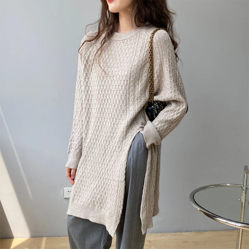 Spring and Autumn Casual Solid Color Pullover Round Neck Top Long Sleeve Sweater Women's
Spring and Autumn Casual Solid Color Pullover Round Neck Top Long Sleeve Sweater Women's