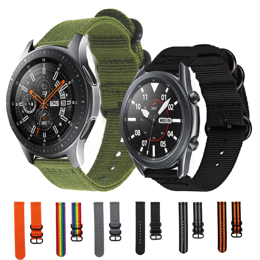 

For Samsung Galaxy Watch 3 41mm 45mm Strap 22mm 20mm Nylon EasyFit Watchband For Galaxy Watch 42mm 46mm/Gear S3 Wrist Bracelet