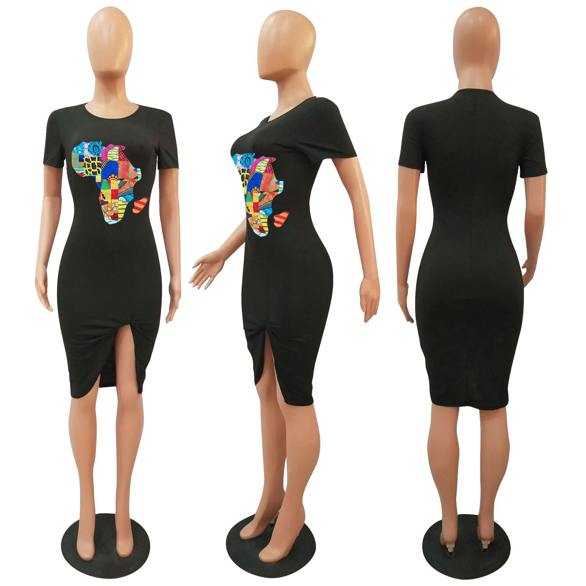 HAOOHU women Africa map print short sleeve o-neck bodycon midi maxi long dress beach fashion dresses
HAOOHU women Africa map print short sleeve o-neck bodycon midi maxi long dress beach fashion dresses