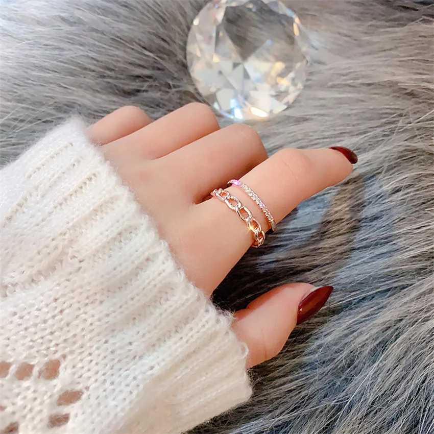 Модное Открытое кольцо, женское ювелирное изделие, Двухслойное простое индивидуальное кольцо для девушек
Модное Открытое кольцо, женское ювелирное изделие, Двухслойное простое индивидуальное кольцо для девушек