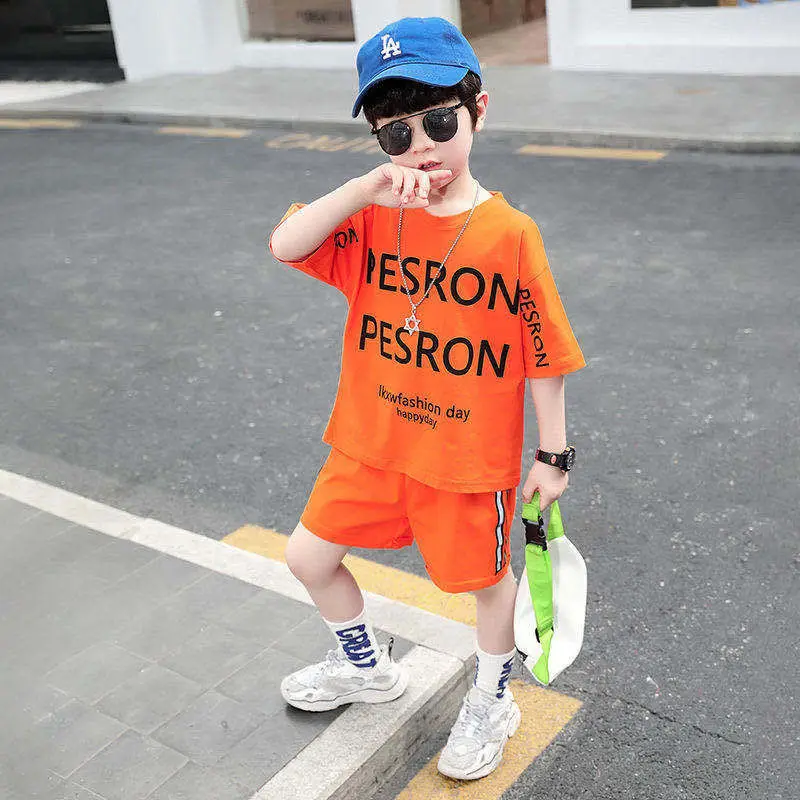 Summer Boys T-shirt Set Children's Clothes Two-piece Set New Boy Short Sleeve T-shirt + Shorts Kids Baby Casual T-shirt
