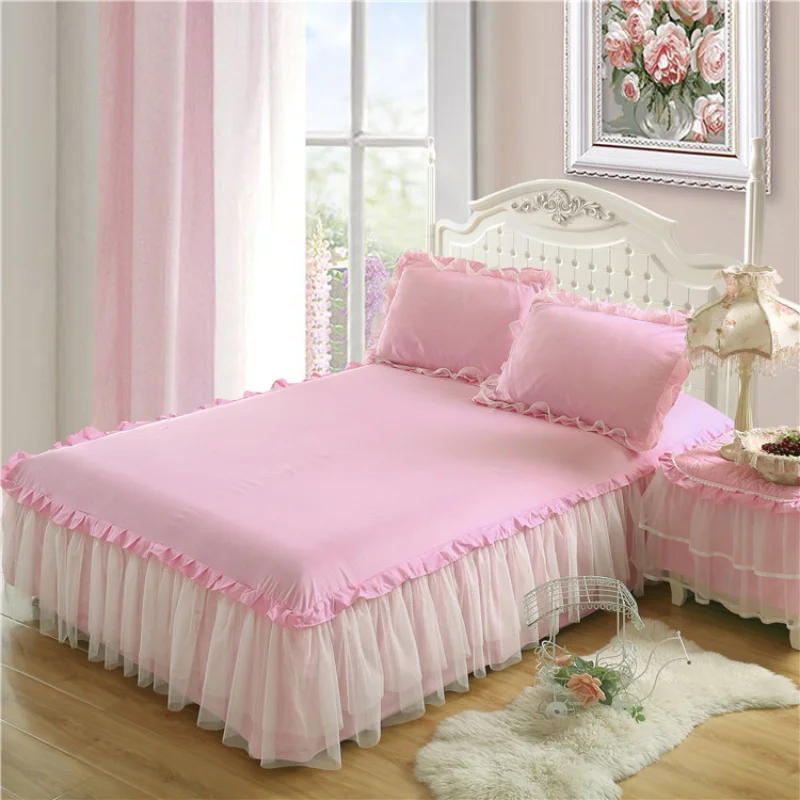 Summer Korean Version Princess Bed Skirt Wedding Bed Sheet Bedding Set 3pcs Set Non-SlipBedspread Cover King/Queen Size J8112
Summer Korean Version Princess Bed Skirt Wedding Bed Sheet Bedding Set 3pcs Set Non-SlipBedspread Cover King/Queen Size J8112
