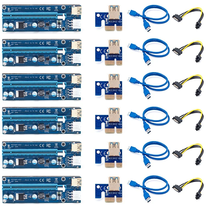 Quality 6Pcs VER009S USB 3.0 PCI-E Riser Express 1X 4X 8X 16X Extender Riser Adapter Card SATA 15Pin To 6 Pin Power Cable
Quality 6Pcs VER009S USB 3.0 PCI-E Riser Express 1X 4X 8X 16X Extender Riser Adapter Card SATA 15Pin To 6 Pin Power Cable