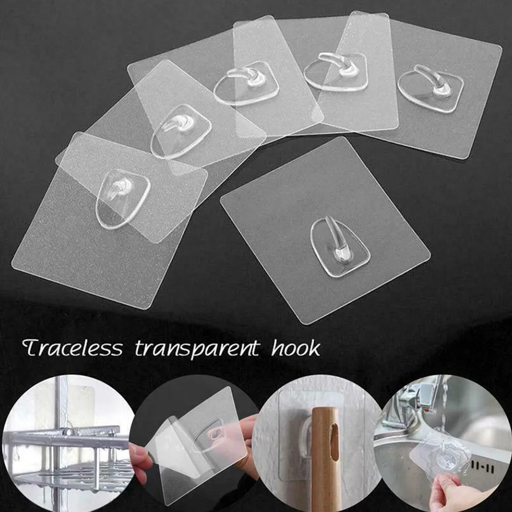 10pcs Transparent Wall Hooks Waterproof Oilproof Self Adhesive Hooks Strong Sticky Heavy Duty Wall Seamless Hanging Hook
10pcs Transparent Wall Hooks Waterproof Oilproof Self Adhesive Hooks Strong Sticky Heavy Duty Wall Seamless Hanging Hook