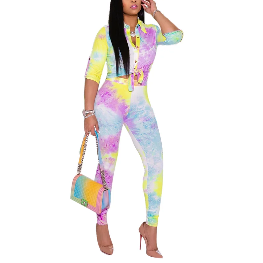 Fashion Tie-Dye Casual Set Two Piece Half Sleeve Tops+ Long Pants Woman Sexy Bodycon Streetwear Outfit Pink Tracksuit Sets
Fashion Tie-Dye Casual Set Two Piece Half Sleeve Tops+ Long Pants Woman Sexy Bodycon Streetwear Outfit Pink Tracksuit Sets