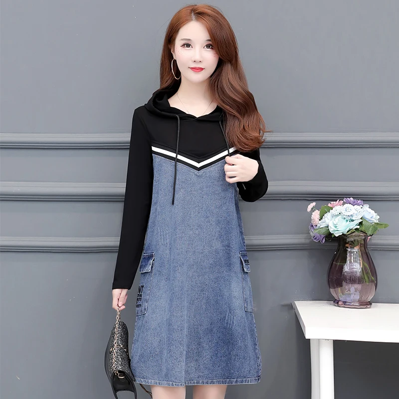 COIGARSAM 4XL Plus Size Casual Patchwork Women dress New Full Sleeve Hooded Loose Dresses 9189
COIGARSAM 4XL Plus Size Casual Patchwork Women dress New Full Sleeve Hooded Loose Dresses 9189