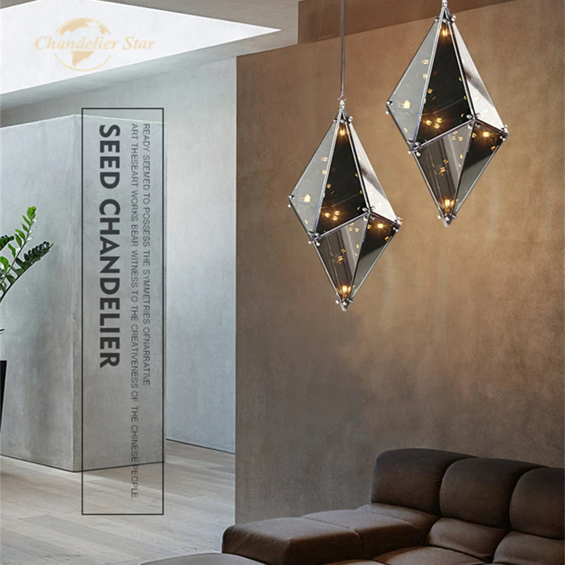 Modern LED Chandeliers Lighting Creative Nordic Rhombus Diamond Glass Pendant Hanging Lamps Bedroom Living Room Lights Fixture
Modern LED Chandeliers Lighting Creative Nordic Rhombus Diamond Glass Pendant Hanging Lamps Bedroom Living Room Lights Fixture