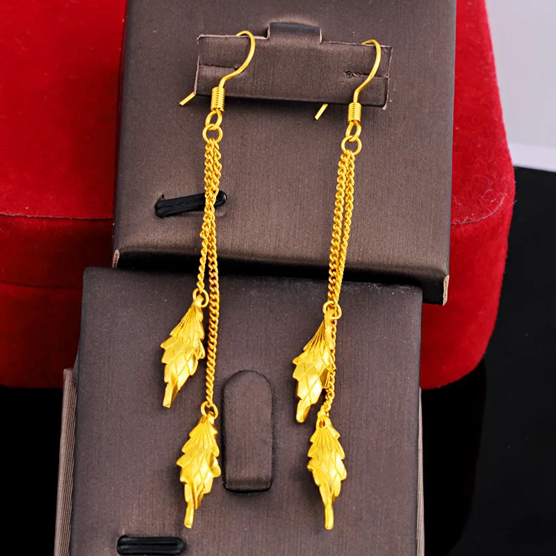 Double Leafs Dangle Earrings 18K Gold Fashion Charm Womens Drop Earrings Jewelry Gift 
Double Leafs Dangle Earrings 18K Gold Fashion Charm Womens Drop Earrings Jewelry Gift