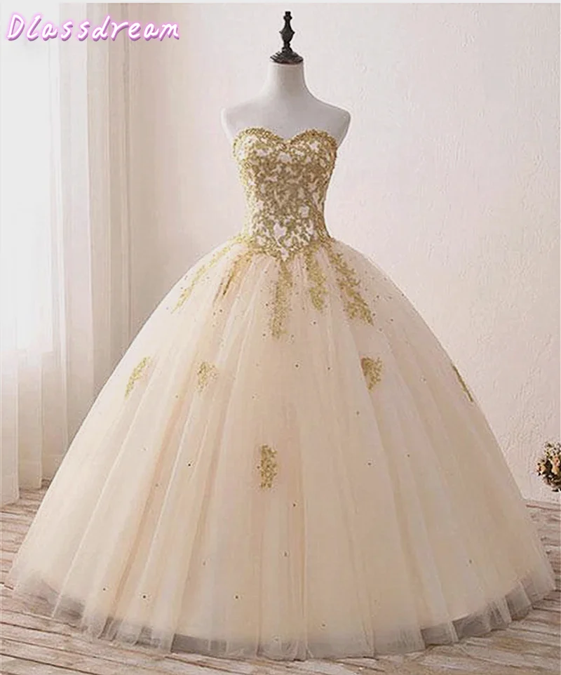 Ivory Wedding Dress 2020 Luxury Gold Laces Beading Sequins Top Floor Length Ball Gown Bridal Dress فساتين السهرة robe de soiree
Ivory Wedding Dress 2020 Luxury Gold Laces Beading Sequins Top Floor Length Ball Gown Bridal Dress فساتين السهرة robe de soiree