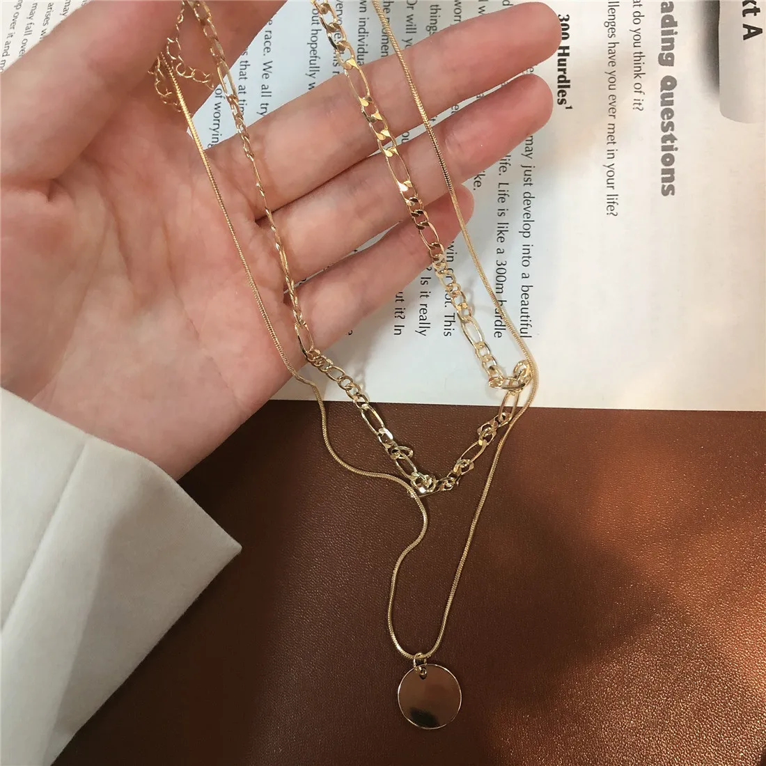 boutique ladies retro circle double-layer necklace, ladies metal all-match can be detached to wear sexy ring
boutique ladies retro circle double-layer necklace, ladies metal all-match can be detached to wear sexy ring