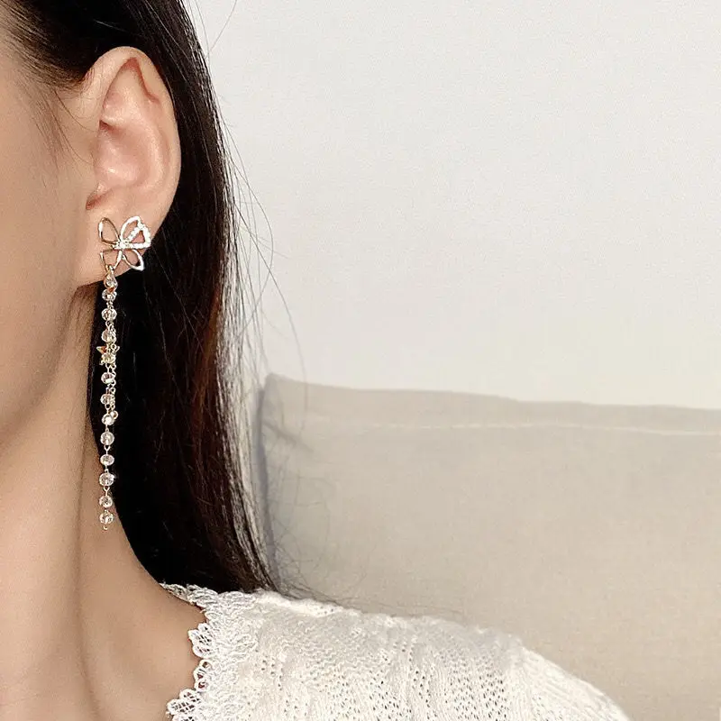 Bow Set Crystal Dangle Earrings Tassel Women Jewelry for Women 2021 925 Silver Woman Earring Cute Unusual Earrings Trend Fashion
Bow Set Crystal Dangle Earrings Tassel Women Jewelry for Women 2021 925 Silver Woman Earring Cute Unusual Earrings Trend Fashion