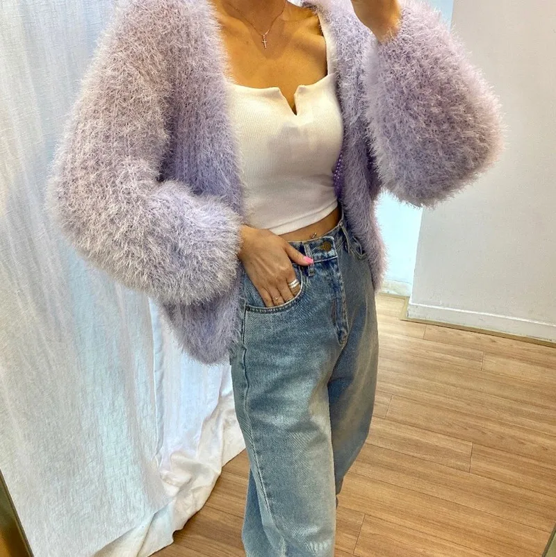 CBAFU korean chic solid mohair sweater cardigan autumn winter warm soft knitted lantern sleeve open stitch coat jumper N395
CBAFU korean chic solid mohair sweater cardigan autumn winter warm soft knitted lantern sleeve open stitch coat jumper N395