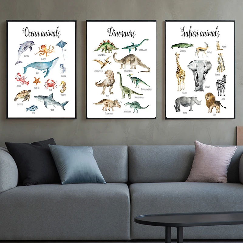 Dinosaurs Ocean Animal Chart Learning Education Canvas Painting Wall Art Child Poster and Print Wall Art Picture Baby Kid Room
Dinosaurs Ocean Animal Chart Learning Education Canvas Painting Wall Art Child Poster and Print Wall Art Picture Baby Kid Room