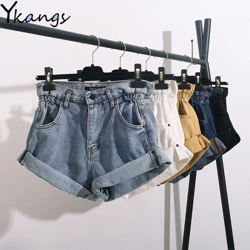 Mom Denim Shorts joggers Women White Short Jeans Female Khaki Wide Leg Elastic Waist Vintage High Waist Shorts Summer Streetwear
Mom Denim Shorts joggers Women White Short Jeans Female Khaki Wide Leg Elastic Waist Vintage High Waist Shorts Summer Streetwear