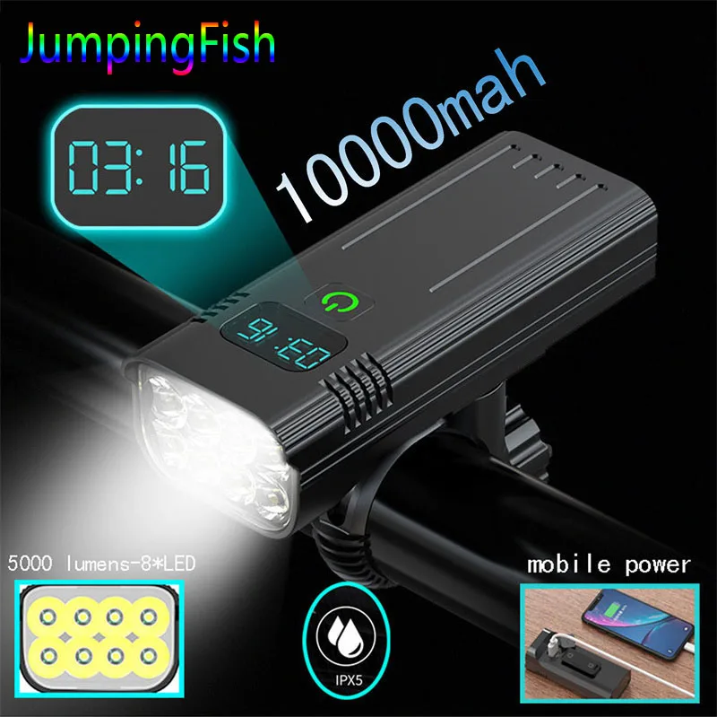 3000LM 5Leds MTB Bicycle lights 10000MAH Usb Rechargeable Bike Light Flashlight Outdoor Cycling Bike Accessaries As Power Bank
3000LM 5Leds MTB Bicycle lights 10000MAH Usb Rechargeable Bike Light Flashlight Outdoor Cycling Bike Accessaries As Power Bank