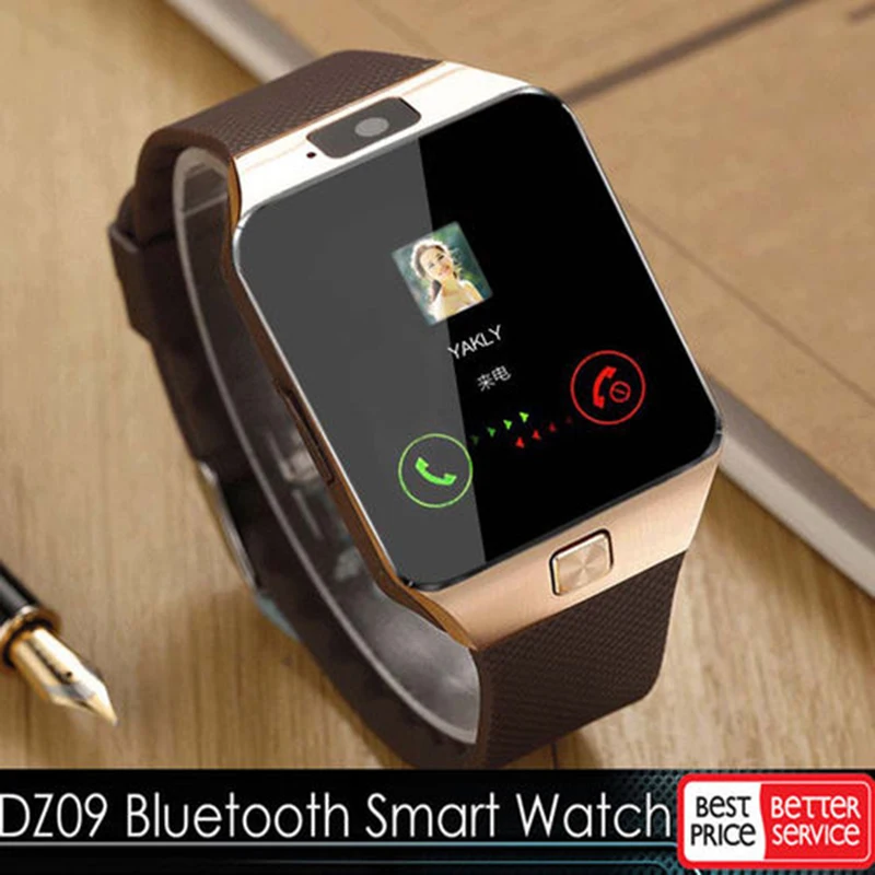 Мужские часы Bluetooth цифровые умные DZ09 Android телефонные звонки подключение для