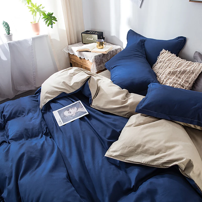 Solid Color Bedding Sets Cotton Twin Full Queen Double Duvet Cover Sets Luxury Fashion Flat Sheet Pillow Cases Blue Bedclothes
Solid Color Bedding Sets Cotton Twin Full Queen Double Duvet Cover Sets Luxury Fashion Flat Sheet Pillow Cases Blue Bedclothes