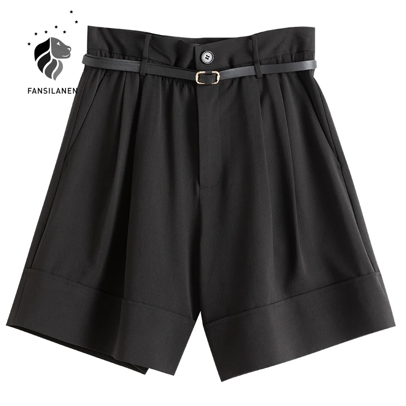FANSILANEN White Black Green Suit Shorts Thin Loose Pants Wide Leg Pants Women High Waist A-line Casual Pants Women Clothing
FANSILANEN White Black Green Suit Shorts Thin Loose Pants Wide Leg Pants Women High Waist A-line Casual Pants Women Clothing