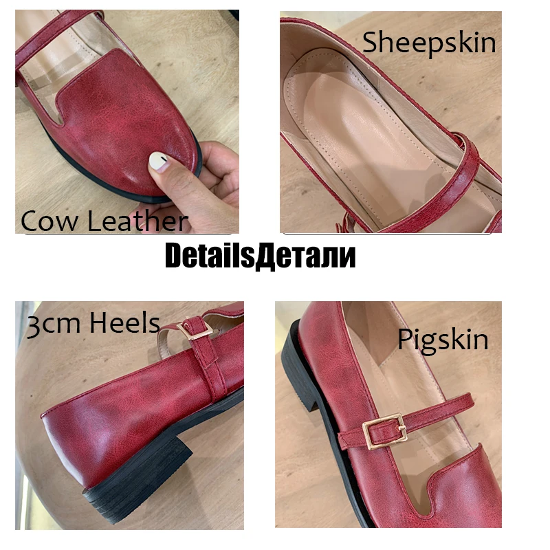 Women Flats Mary Janes Handmade Shoes Woman Vintage Retro Soft Real Leather Ladies Casual Sneakers Fashion Sheepskin Oxfords | Обувь