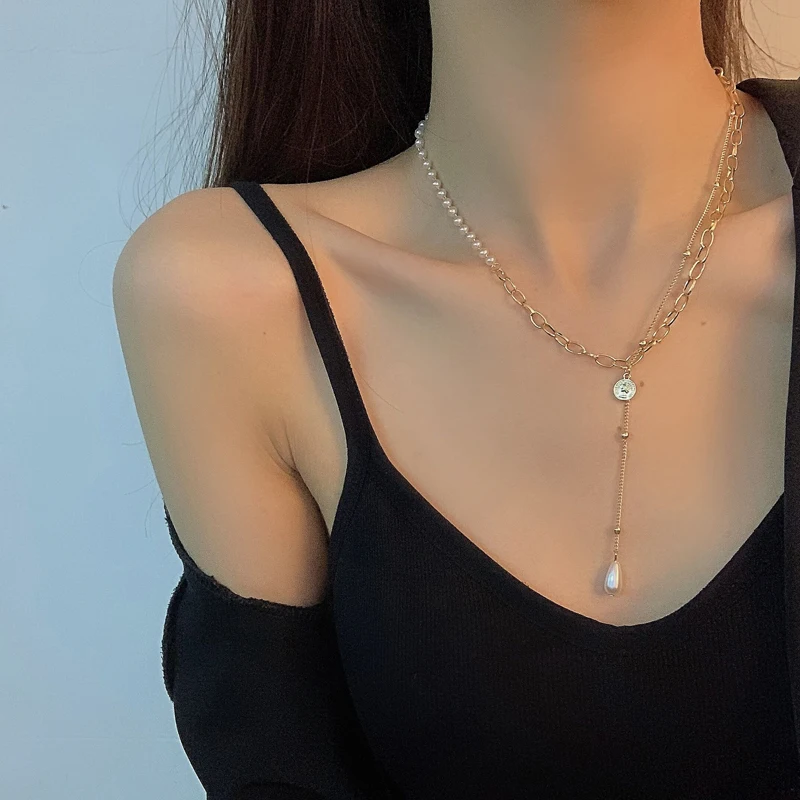 Модное асимметричное ожерелье IOY IRENE с двойным жемчугом для женщин, богемное ожерелье с цепочкой на свитер, ювелирные изделия 870
Модное асимметричное ожерелье IOY IRENE с двойным жемчугом для женщин, богемное ожерелье с цепочкой на свитер, ювелирные изделия 870