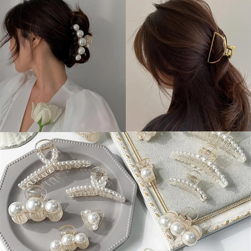 1 pc Differen Style Korean Women Girls Hair Claws Fashion Elegant Pearls Transparent Hair Clips Alloy Hair Accessories Headwear
1 pc Differen Style Korean Women Girls Hair Claws Fashion Elegant Pearls Transparent Hair Clips Alloy Hair Accessories Headwear