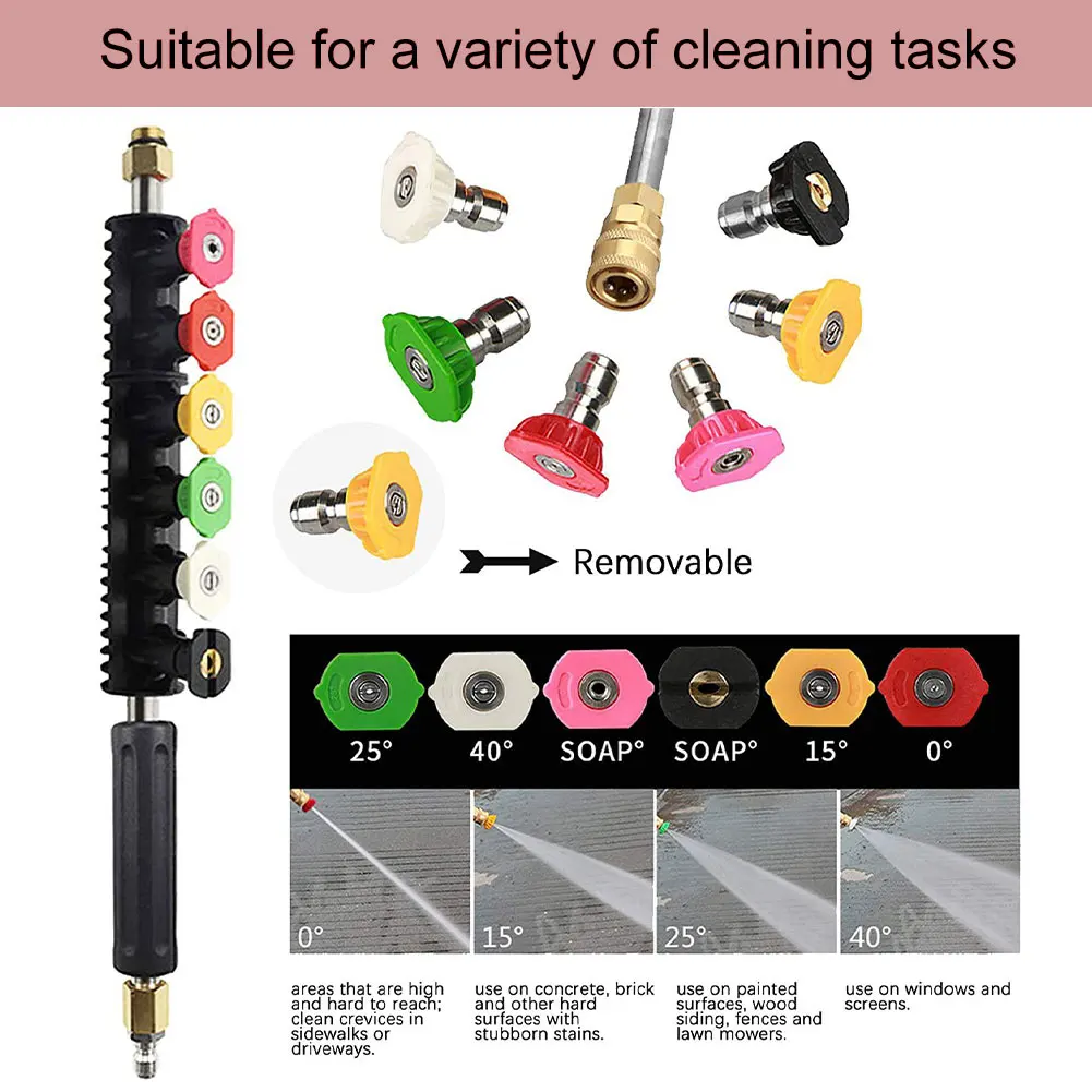 High Pressure Car Washer - Extension Wands Quick Connect Extension Spray Wand With Nozzles Tip Adaptor Gutter Cleaning Tool
High Pressure Car Washer - Extension Wands Quick Connect Extension Spray Wand With Nozzles Tip Adaptor Gutter Cleaning Tool