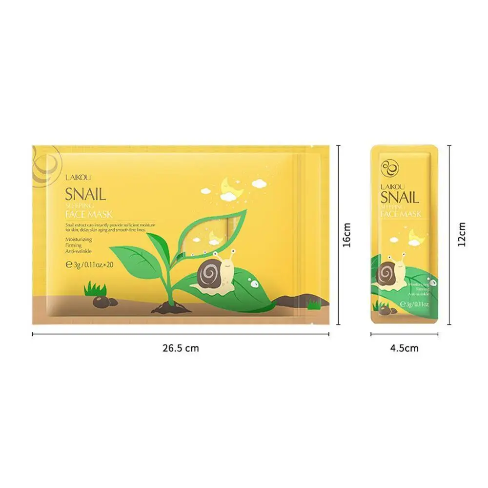 1/20pcs Repair Sleep Mask Repair Moisturizing Anti-Aging Snail Oil Control Essence Disposable Mask Skin Care Products
1/20pcs Repair Sleep Mask Repair Moisturizing Anti-Aging Snail Oil Control Essence Disposable Mask Skin Care Products