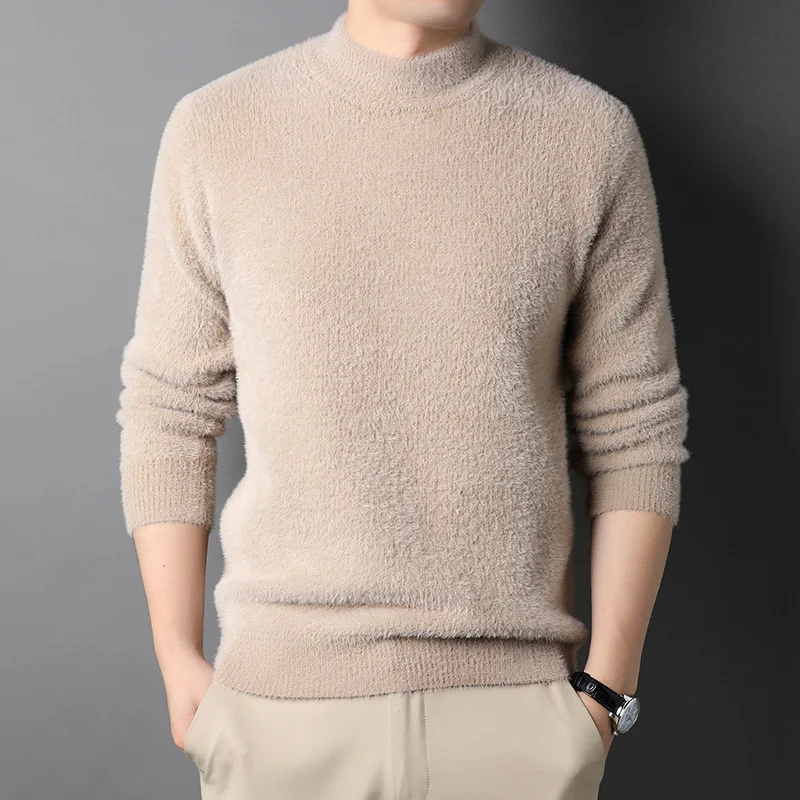 #5843 Black Blue Beige White Half High Collar Pullover Men Mink Velvet Knitted Sweater Warm Casual Sweater Male Solid Color Slim
#5843 Black Blue Beige White Half High Collar Pullover Men Mink Velvet Knitted Sweater Warm Casual Sweater Male Solid Color Slim