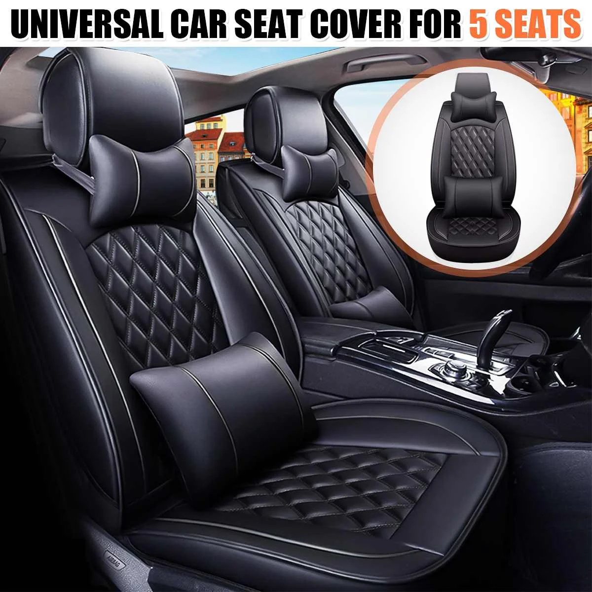 5 Seats Car Seat Covers Automobiles Seat Covers Protector Cushion Deluxe PU Leather SUV Truck Front Rear for VW for Ford for BMW
5 Seats Car Seat Covers Automobiles Seat Covers Protector Cushion Deluxe PU Leather SUV Truck Front Rear for VW for Ford for BMW