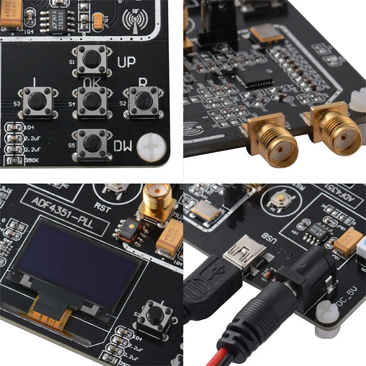35MHz-4400MHz RF Signal Generator ADF4351 Module Frequency Generator PLL with OLED Display
35MHz-4400MHz RF Signal Generator ADF4351 Module Frequency Generator PLL with OLED Display