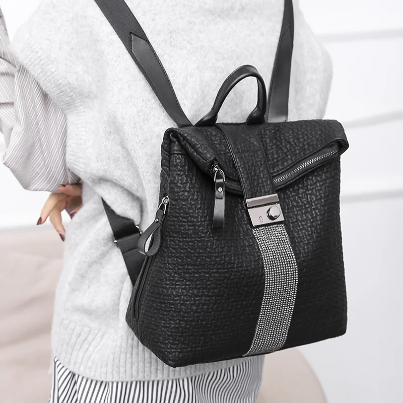 New ms luxury designer women high capacity black leather high quality casual backpack school backpack for girls trip bagpack
New ms luxury designer women high capacity black leather high quality casual backpack school backpack for girls trip bagpack