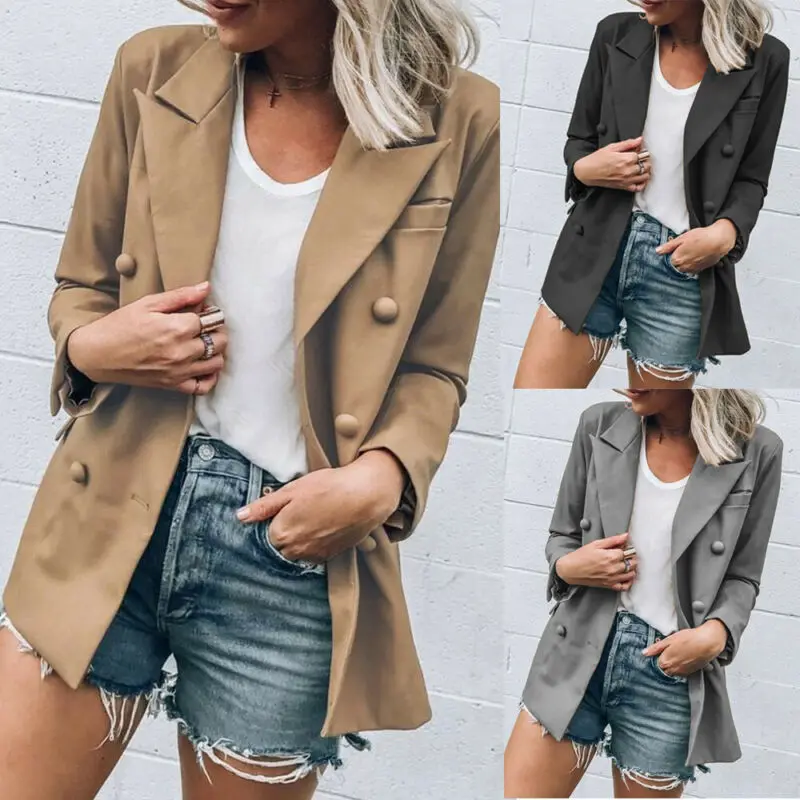 2019Women Slim Casual Business Solid Suit Work Jacket Long Sleeve Coat Outwear Tops 
2019Women Slim Casual Business Solid Suit Work Jacket Long Sleeve Coat Outwear Tops