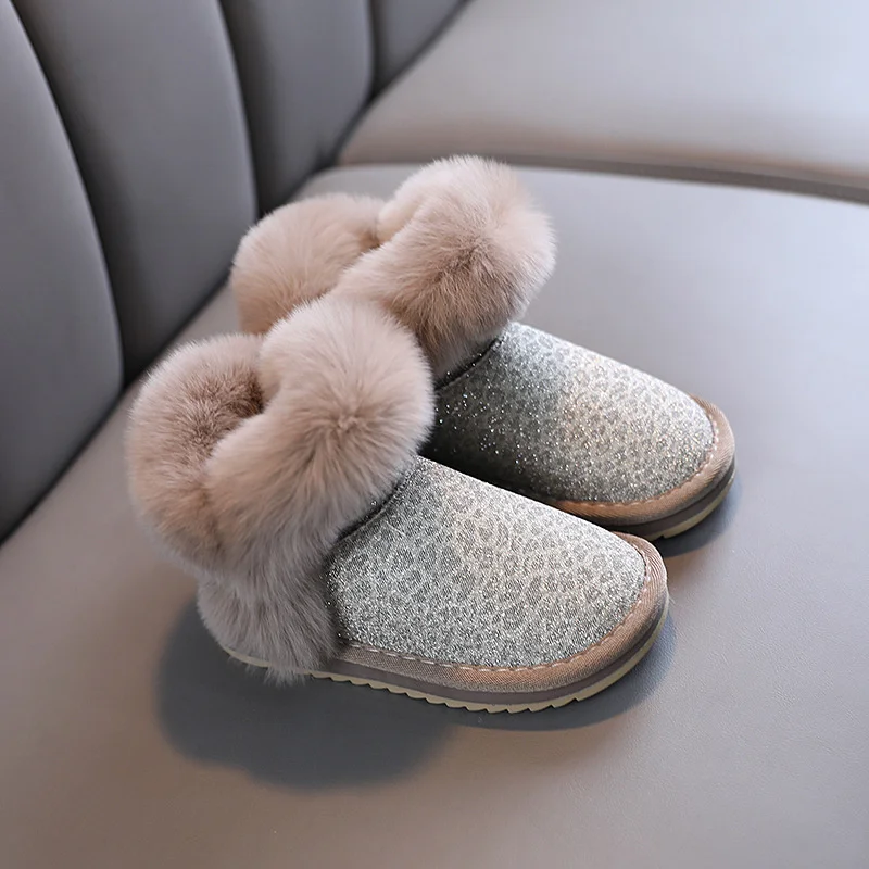 Kids Leopard Print Bling Sequins Snow boots Rabbit-fur Shoe Mouth For Baby And Toddler Girls 2021 Winter Warm Kids Plush Shoes
Kids Leopard Print Bling Sequins Snow boots Rabbit-fur Shoe Mouth For Baby And Toddler Girls 2021 Winter Warm Kids Plush Shoes