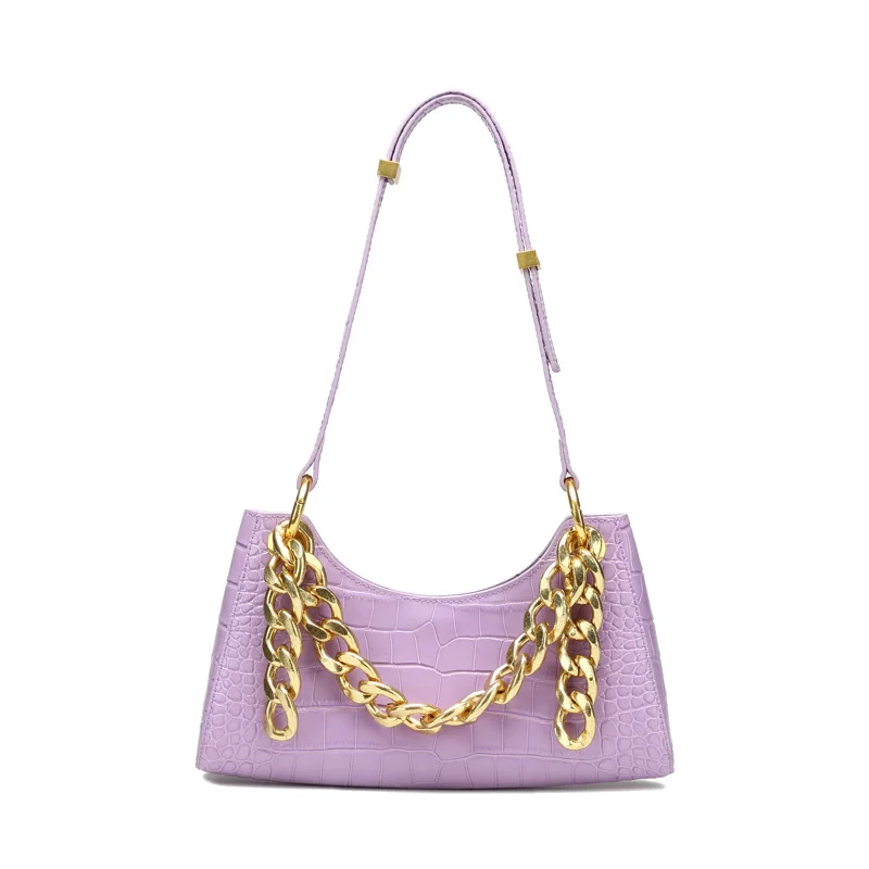 Retro Thick Chain Crocodile Pattern Handbags For Women Designer Genuine Leather Purple Shoulder Bags Lady Baguette Underarm Bags
Retro Thick Chain Crocodile Pattern Handbags For Women Designer Genuine Leather Purple Shoulder Bags Lady Baguette Underarm Bags
