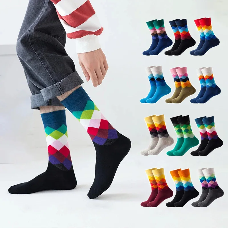 5 Pairs Happy Funny Socks Casual Cotton Men's Socks With Print Plaid Pattern Argyle Autumn Winter Fashion Harajuku Men Socks Hot
5 Pairs Happy Funny Socks Casual Cotton Men's Socks With Print Plaid Pattern Argyle Autumn Winter Fashion Harajuku Men Socks Hot