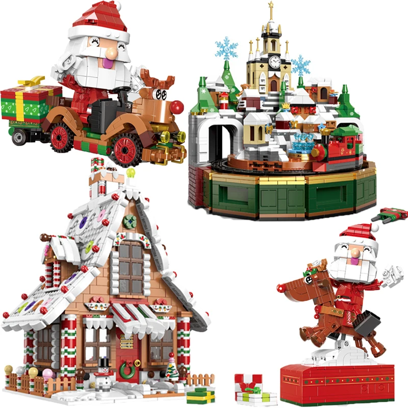 New Santa Claus Gingerbread House Reindeer Car Castle Music Box Assembled Small Particle Building Blocks Children's Toy Gift
New Santa Claus Gingerbread House Reindeer Car Castle Music Box Assembled Small Particle Building Blocks Children's Toy Gift