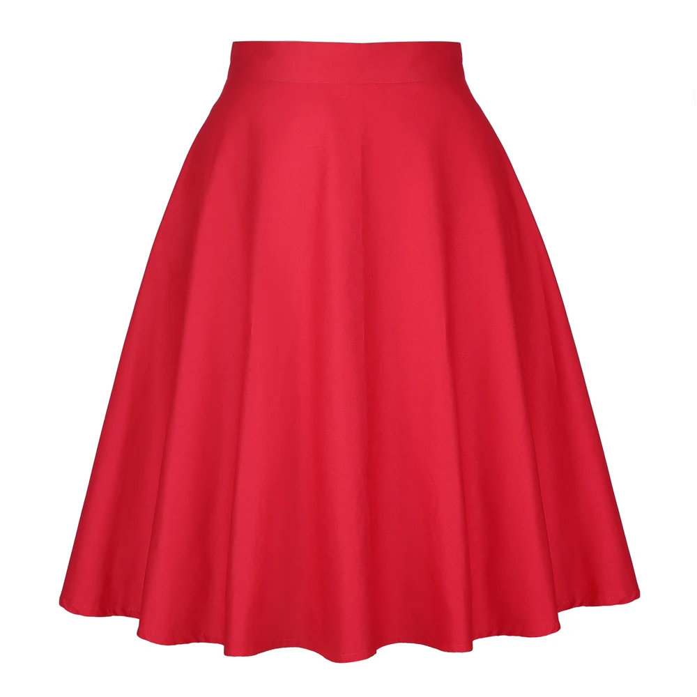 2021 Women's Casual Medium Knee-length Skirts Retro Cotton Vintage Flare Female High Waist Skirts Femininas Women Red Skirt
2021 Women's Casual Medium Knee-length Skirts Retro Cotton Vintage Flare Female High Waist Skirts Femininas Women Red Skirt